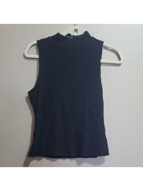 Shein Curve Mock Neck Black Sleeveless Top Size 0XL